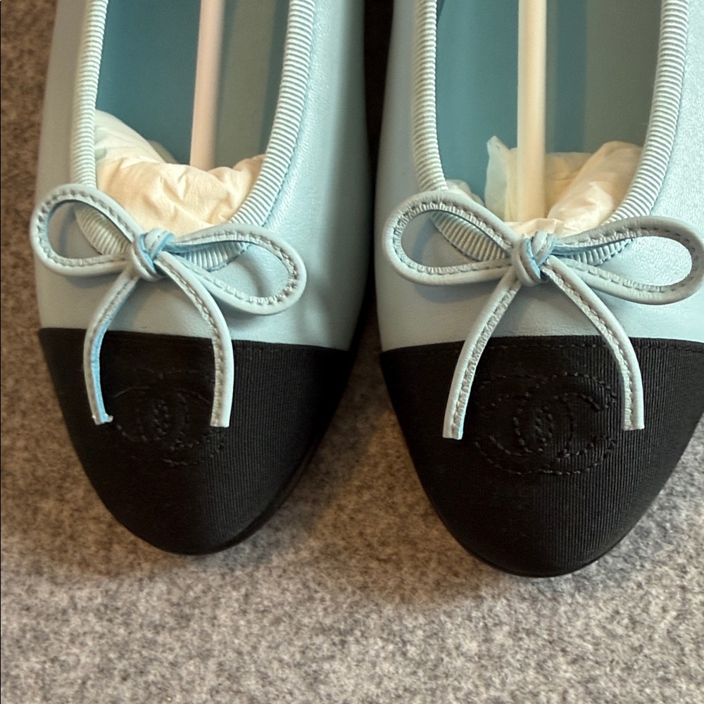 Chanel Light Blue Ballet Flats. Size 39.5 - Picture 2 of 15